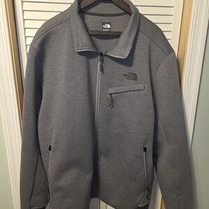 The North Face Gray Logo Pullover with Chest Zip
